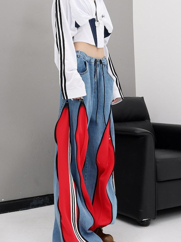 QIUQIU STUDIO Tall Patchwork Colorblock Zipper Women&