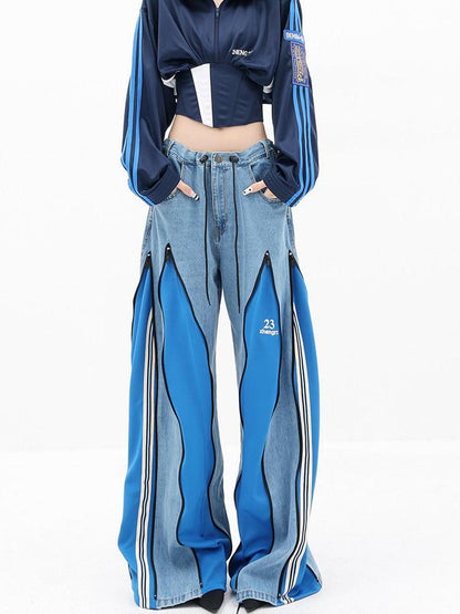 QIUQIU STUDIO Tall Patchwork Colorblock Zipper Women&