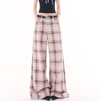 QIUQIU_STUDIO_Tall_Pink_Plaid_Relaxed_Pocketed_Women&