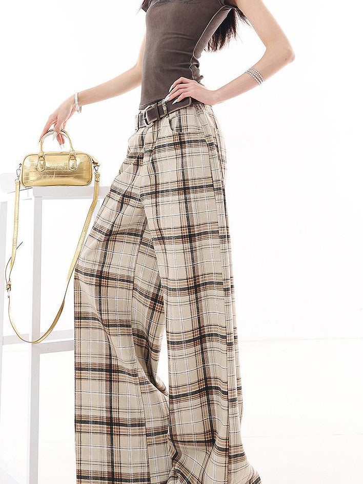 QIUQIU STUDIO Tall Pink Plaid Relaxed Pocketed Women&