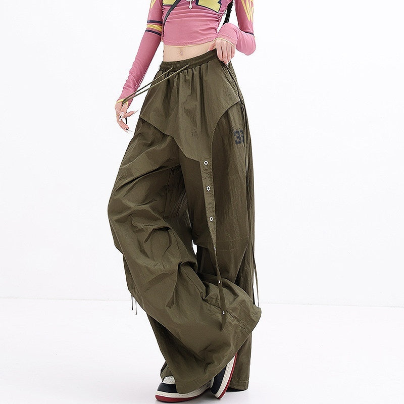 QIUQIU_STUDIO_Tall_Printed_Asymmetric_Cargo_Drawstring_Pockets_Women&