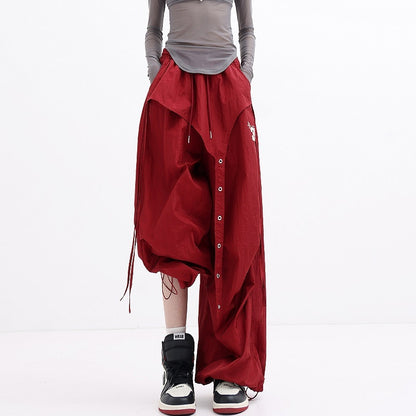 QIUQIU_STUDIO_Tall_Printed_Asymmetric_Cargo_Drawstring_Pockets_Women&