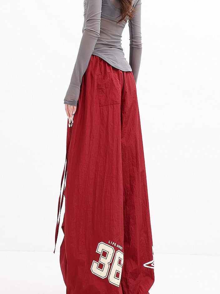 QIUQIU STUDIO Tall Printed Asymmetric Cargo Drawstring Pockets Women&