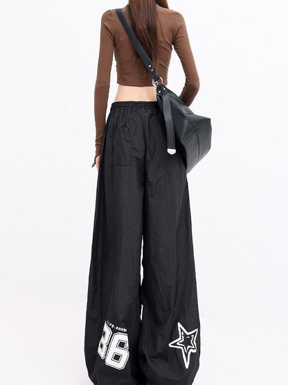 QIUQIU STUDIO Tall Printed Asymmetric Cargo Drawstring Pockets Women&