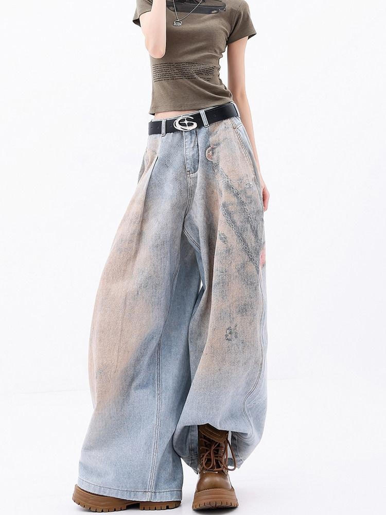 QIUQIU STUDIO Tall Printed Distressed Drapey Loose Women&