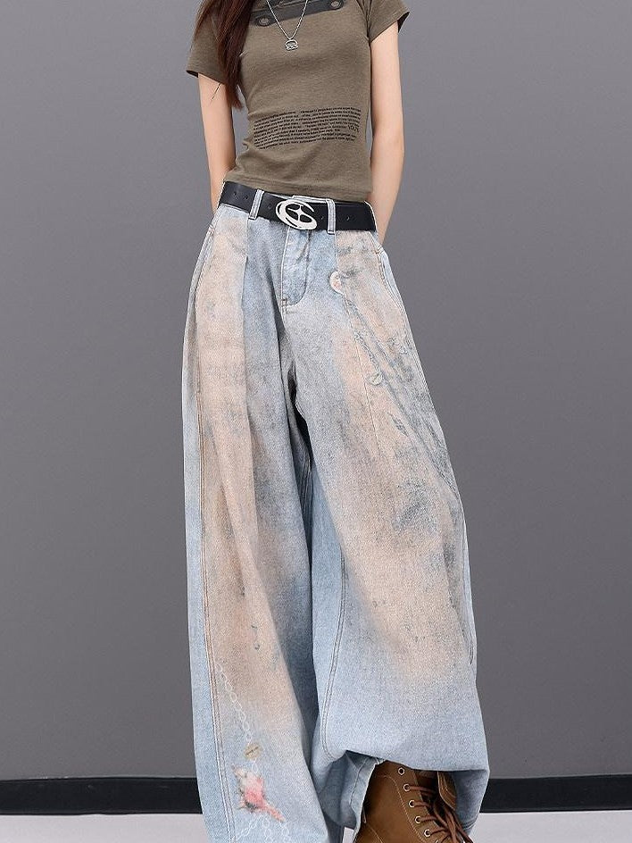 QIUQIU STUDIO Tall Printed Distressed Drapey Loose Women&