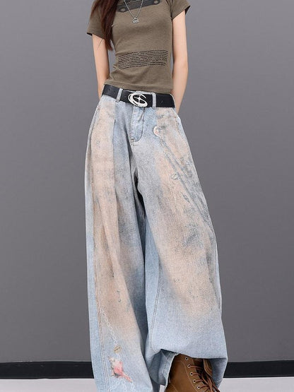 QIUQIU STUDIO Tall Printed Distressed Drapey Loose Women&