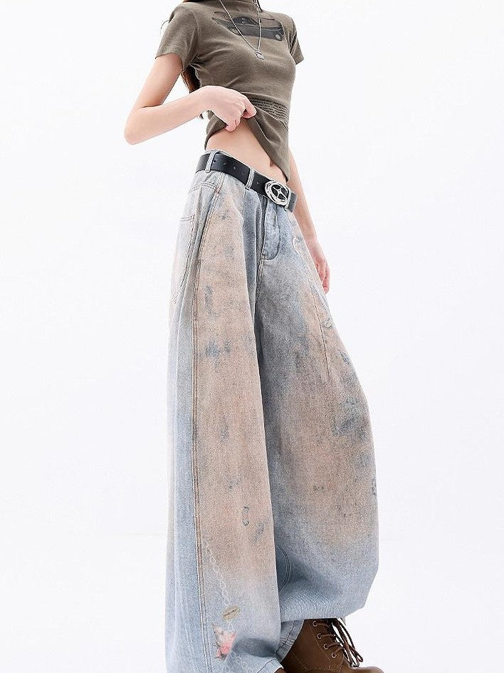 QIUQIU STUDIO Tall Printed Distressed Drapey Loose Women&