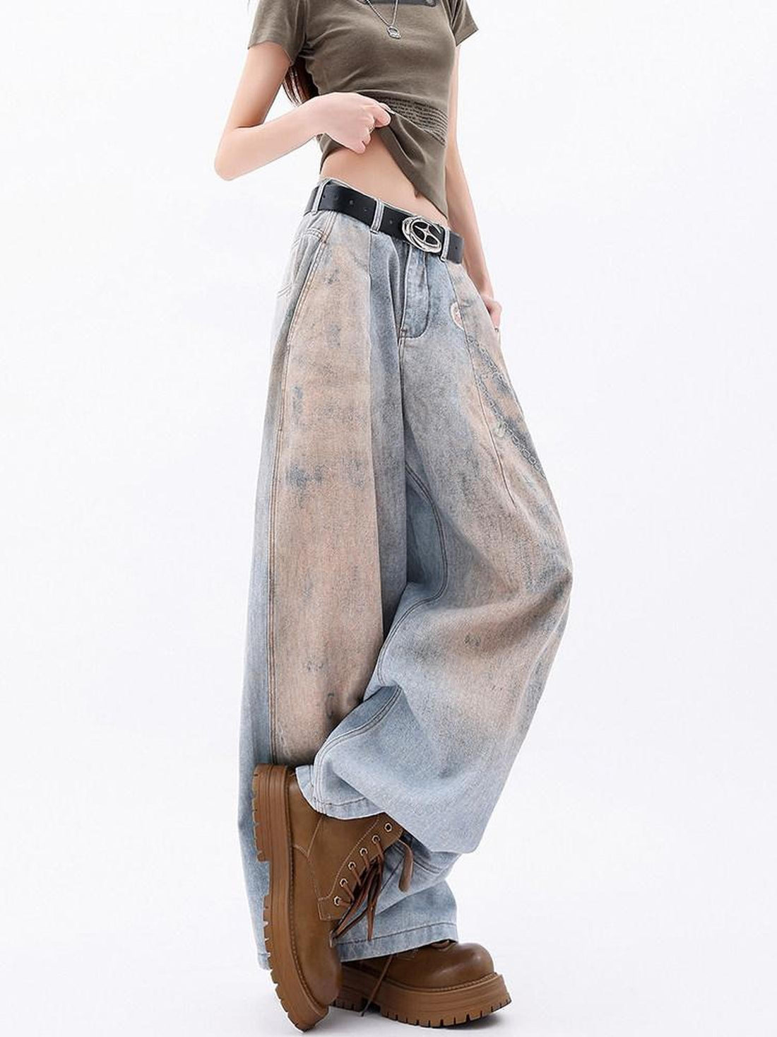 QIUQIU STUDIO Tall Printed Distressed Drapey Loose Women&