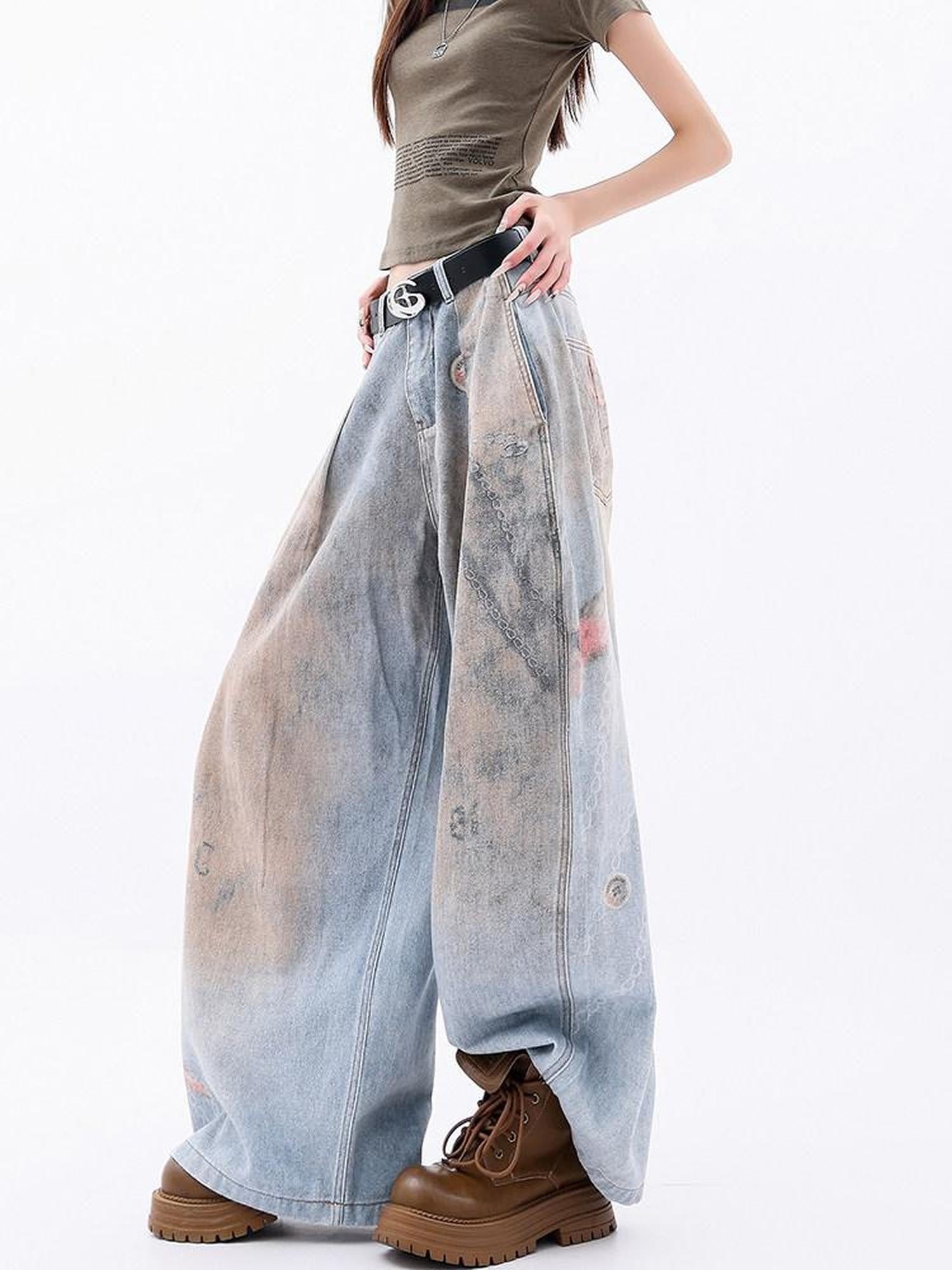 QIUQIU STUDIO Tall Printed Distressed Drapey Loose Women&
