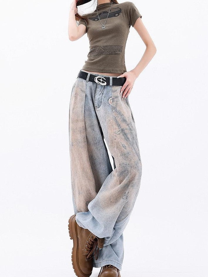 QIUQIU STUDIO Tall Printed Distressed Drapey Loose Women&