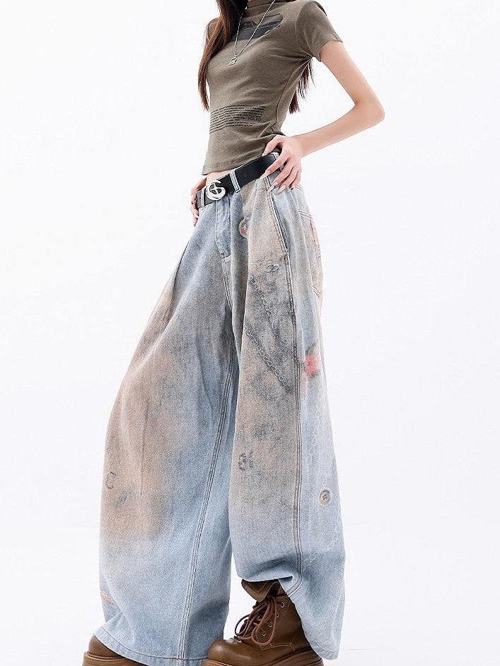 QIUQIU STUDIO Tall Printed Distressed Drapey Loose Women&