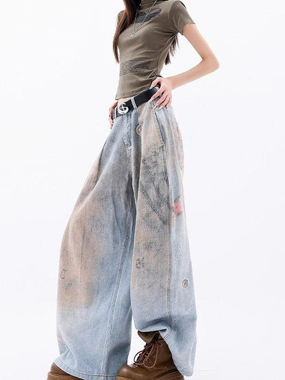 QIUQIU STUDIO Tall Printed Distressed Drapey Loose Women&