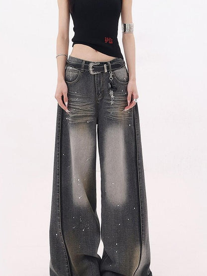 QIUQIU STUDIO Tall Washed Gradient Patchwork Natural Waist Women&