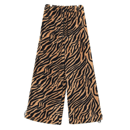 QIUQIU_STUDIO_Tiger_Print_Contrast_Stand_Collar_Fleece_Lined_Relaxed_Women&
