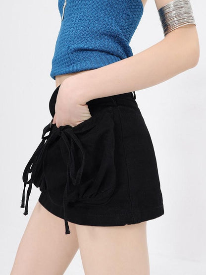 QIUQIU STUDIO Tulip Reversible Utility A Line Hip Hugging Solid Women&