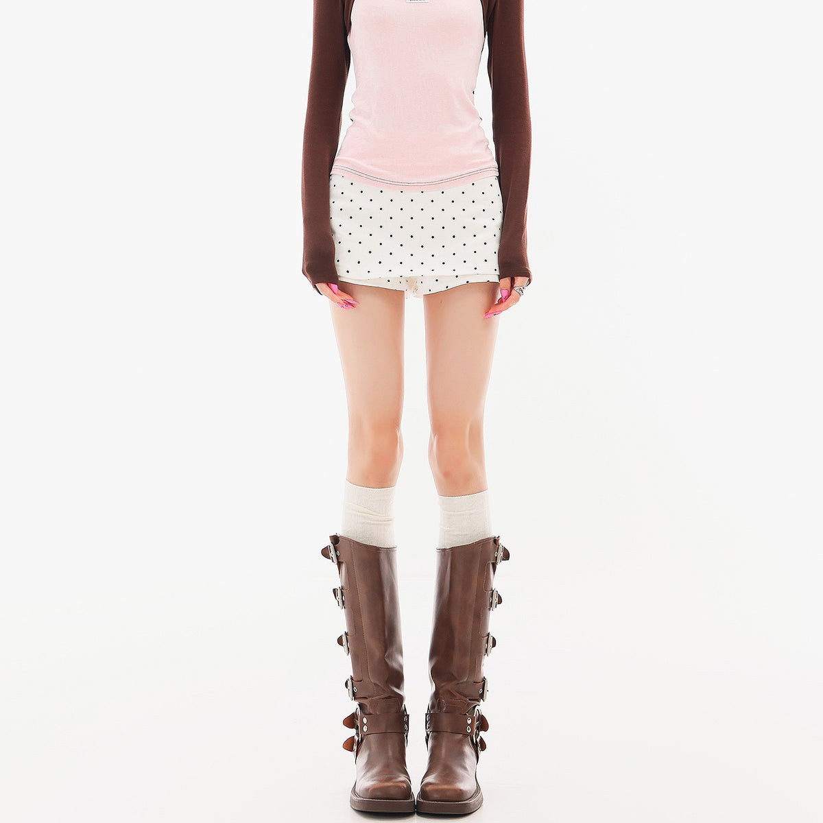 QIUQIU_STUDIO_Two_Piece_Color_Block_Paneled_Slim_Fit_Women&