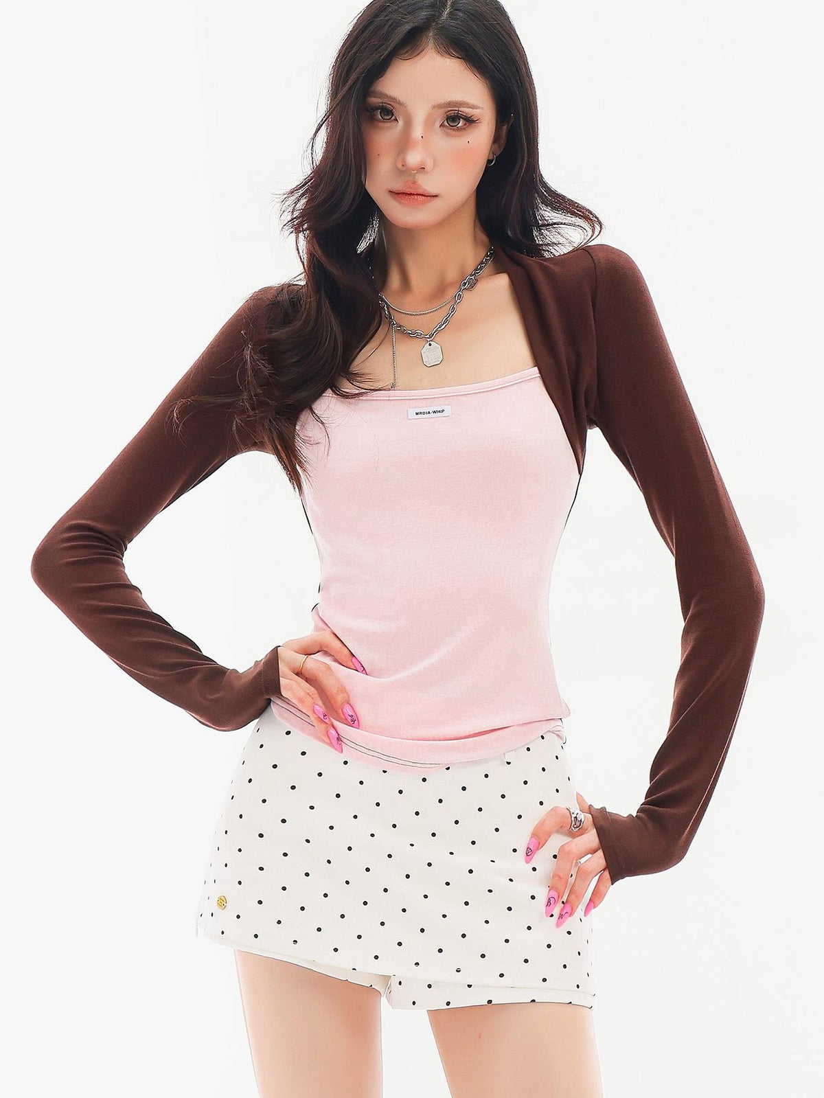 QIUQIU STUDIO Two Piece Color Block Paneled Slim Fit Women&