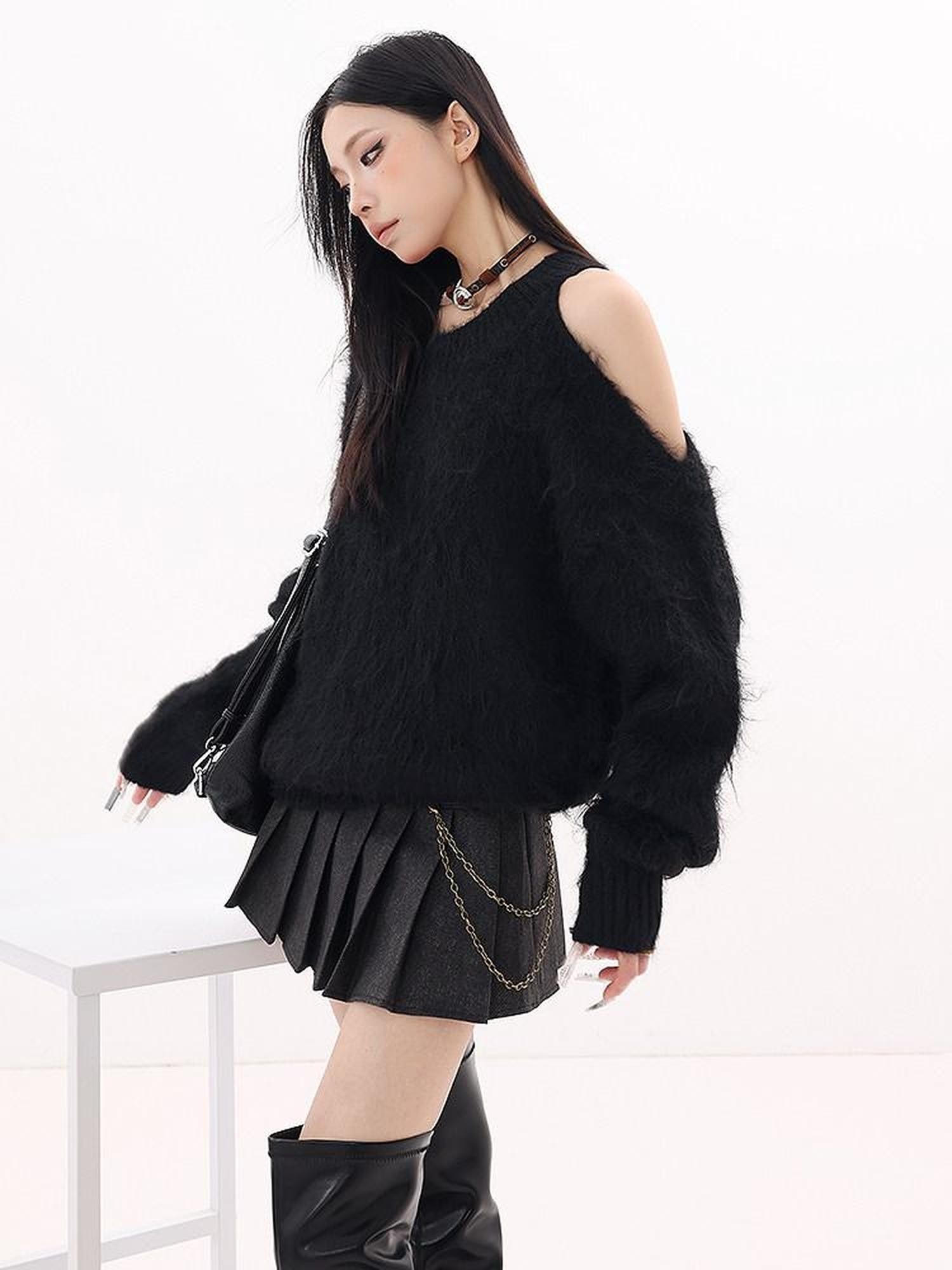 QIUQIU STUDIO Velvet Texture Solid Loose Women&
