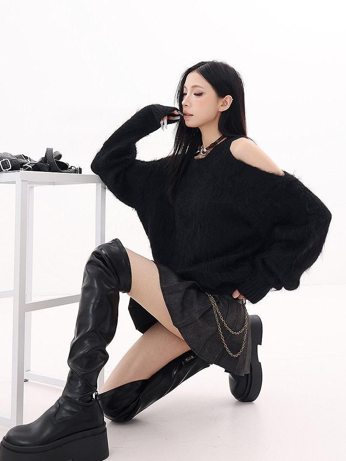 QIUQIU STUDIO Velvet Texture Solid Loose Women&