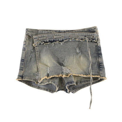 QIUQIU_STUDIO_Vintage_Black_Distressed_Lace_Up_Patchwork_Women&