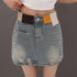 QIUQIU_STUDIO_Vintage_Blue_Ripped_Fringe_Distressed_A_Line_Women&