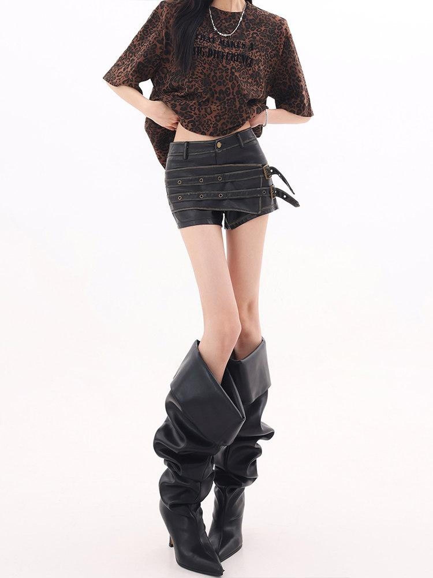 QIUQIU STUDIO Vintage Distressed A Line Wide Leg Women&