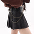QIUQIU_STUDIO_Vintage_Leather_Fur_Patchwork_A_Line_Low_Waist_Women&