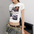 QIUQIU_STUDIO_Vintage_Letter_Figure_Print_Slim_Fit_Crewneck_Women&