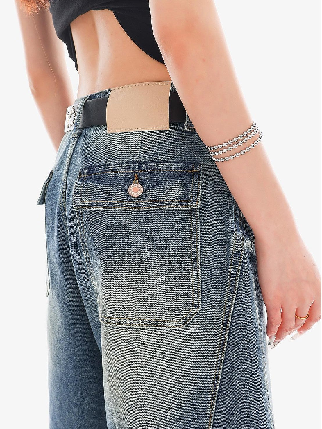 QIUQIU STUDIO Vintage Washed Distressed Tassel Ripped Women&