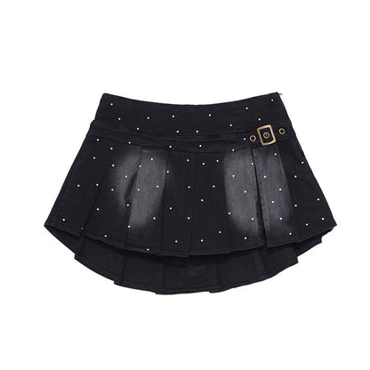 QIUQIU_STUDIO_Vintage_Washed_Faded_Rhinestone_A_Line_Women&