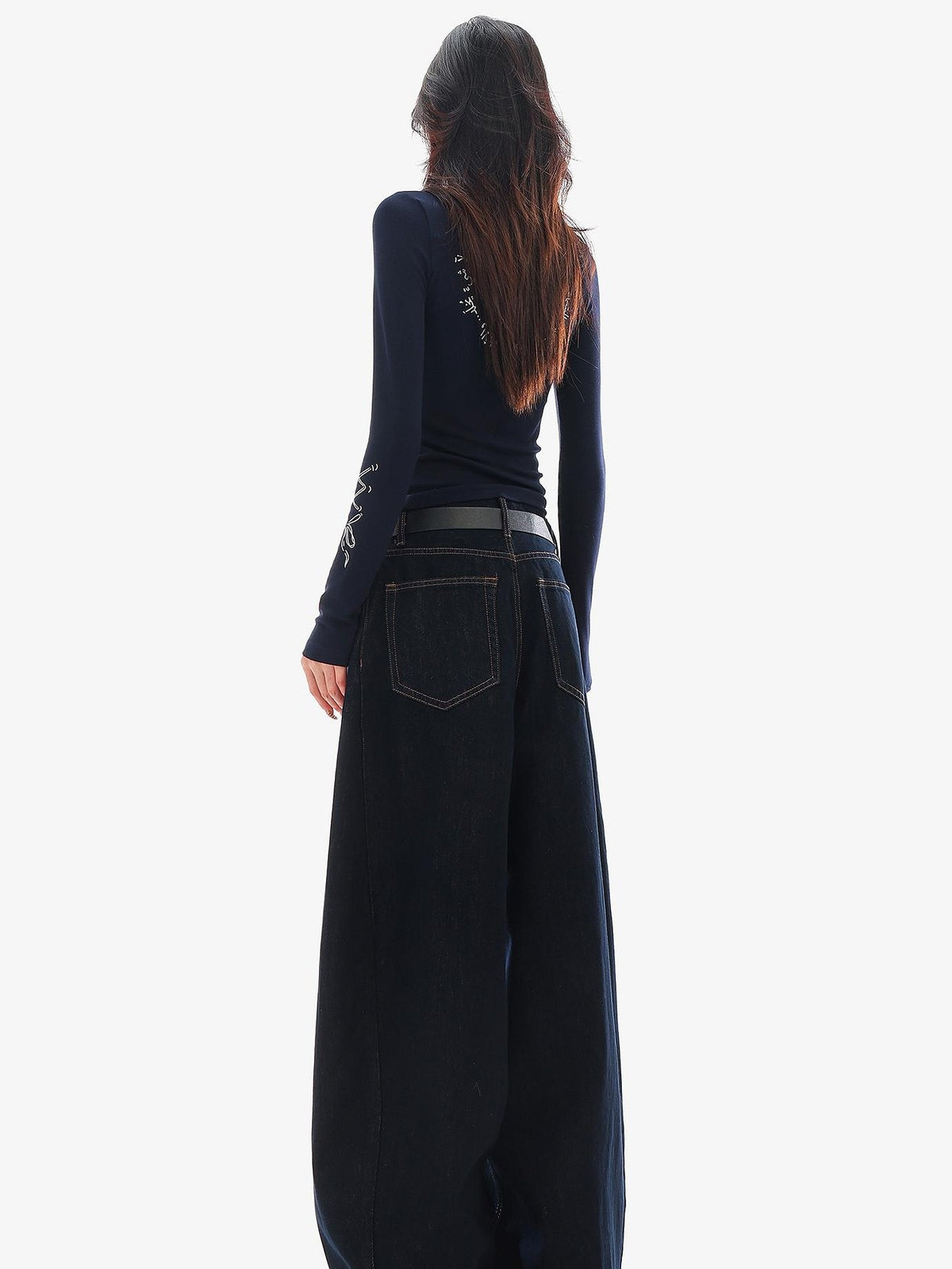 QIUQIU STUDIO Washed Curved Frayed Women&
