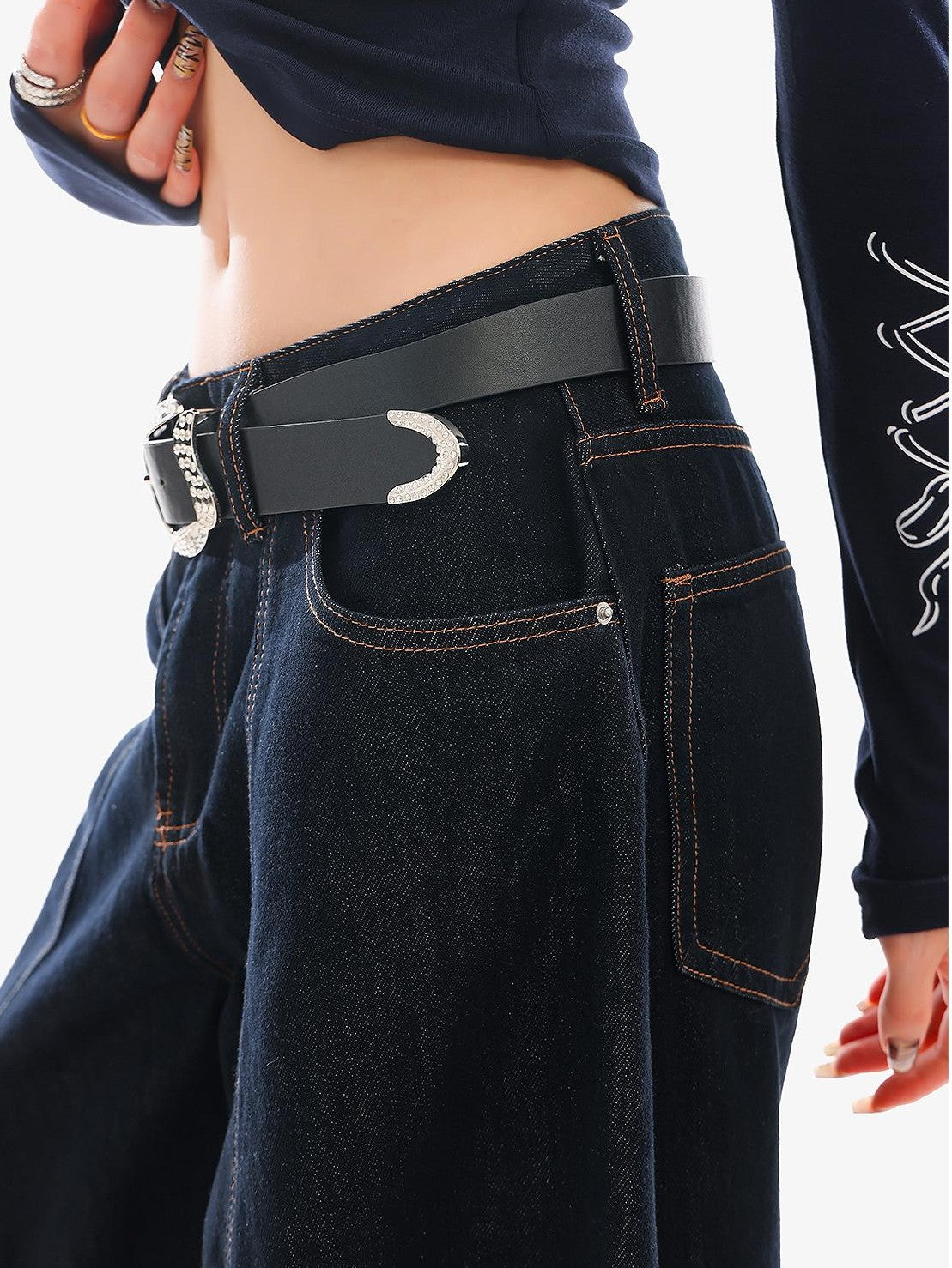 QIUQIU STUDIO Washed Curved Frayed Women&