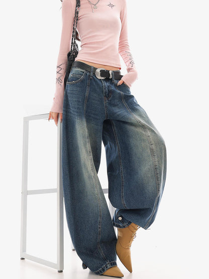 QIUQIU STUDIO Washed Curved Frayed Women&