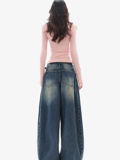 QIUQIU STUDIO Washed Curved Frayed Women&