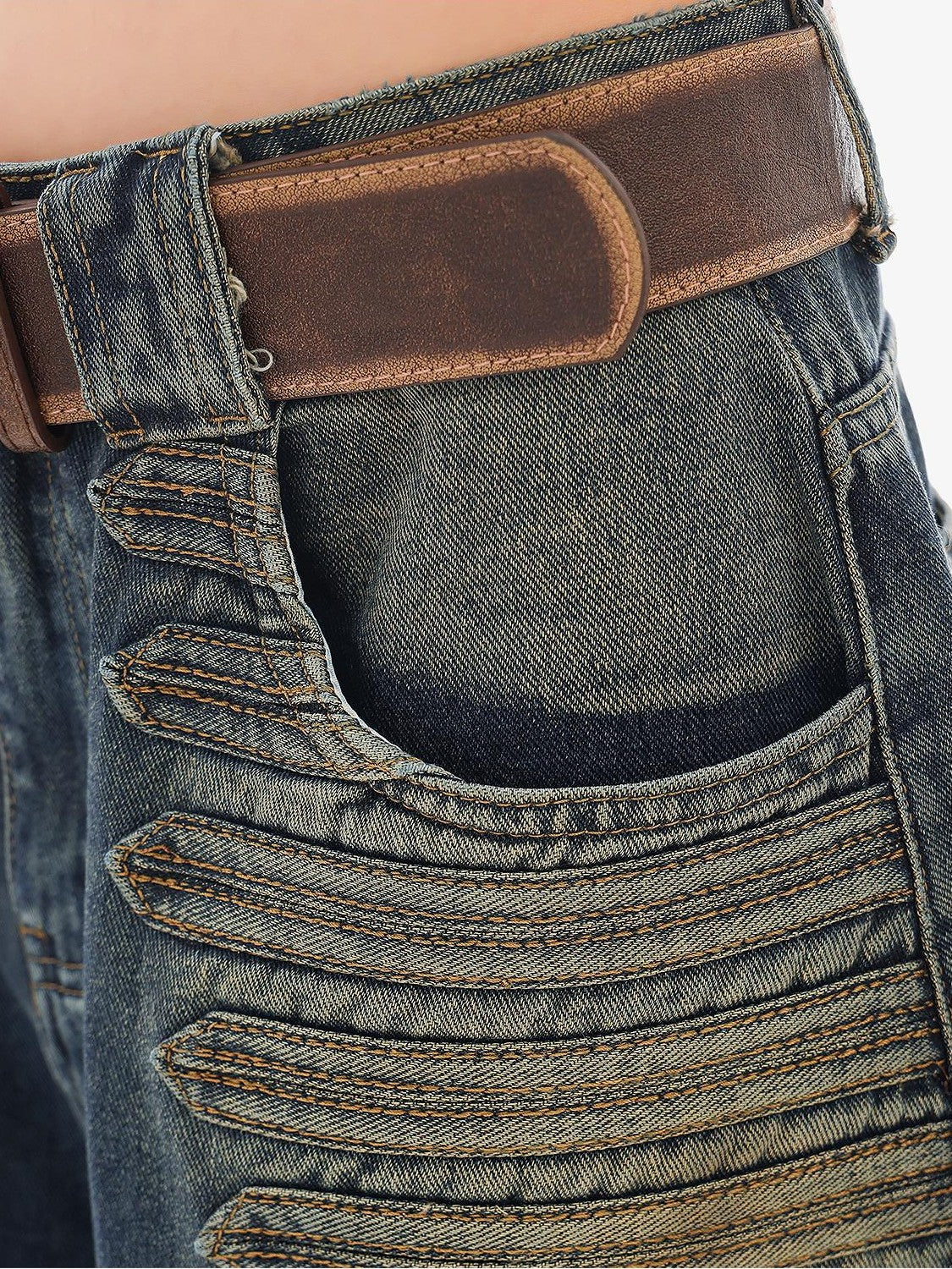 QIUQIU STUDIO Washed Distressed Letter Women&