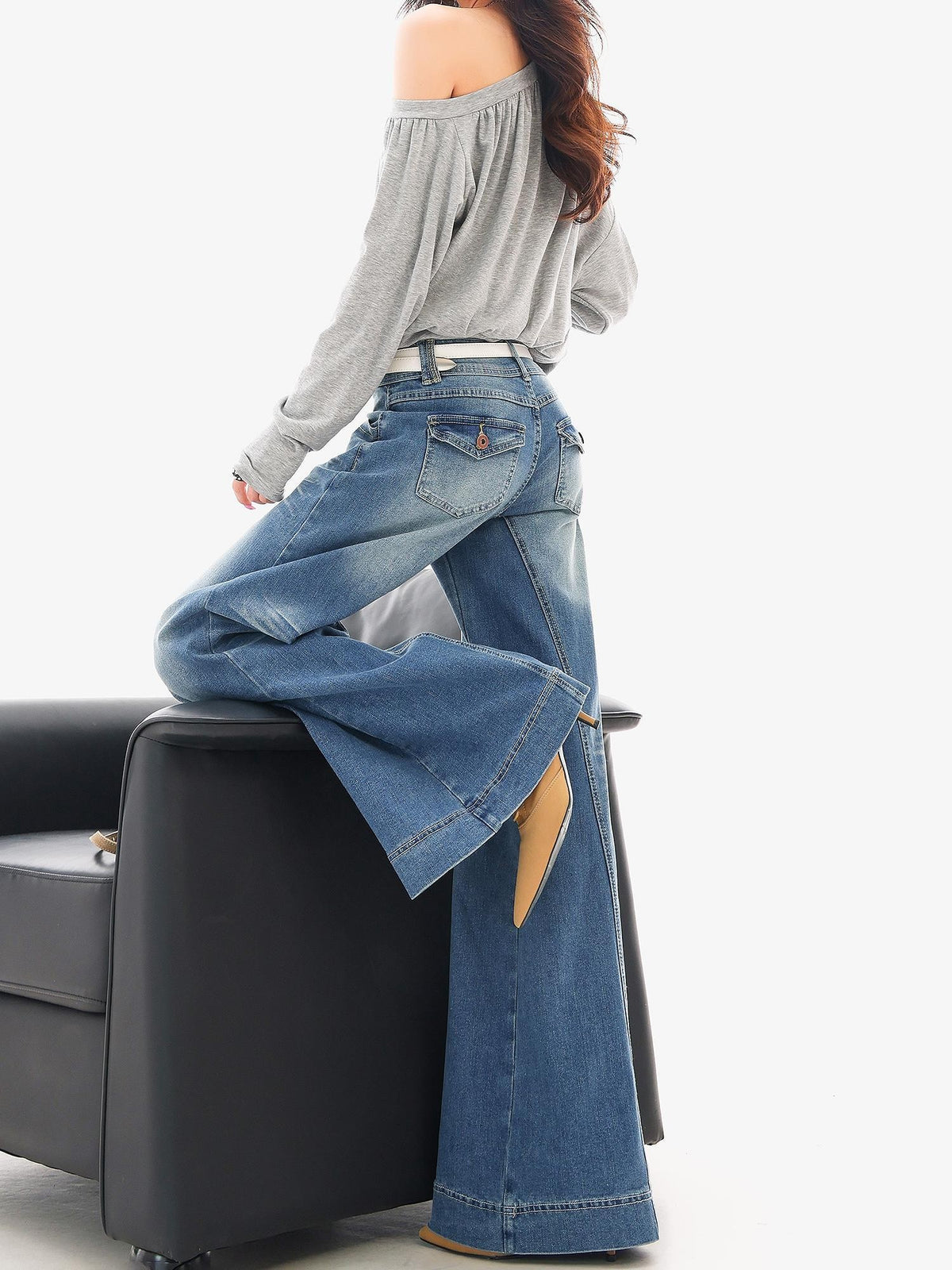 QIUQIU STUDIO Washed Flared Pocket Women&