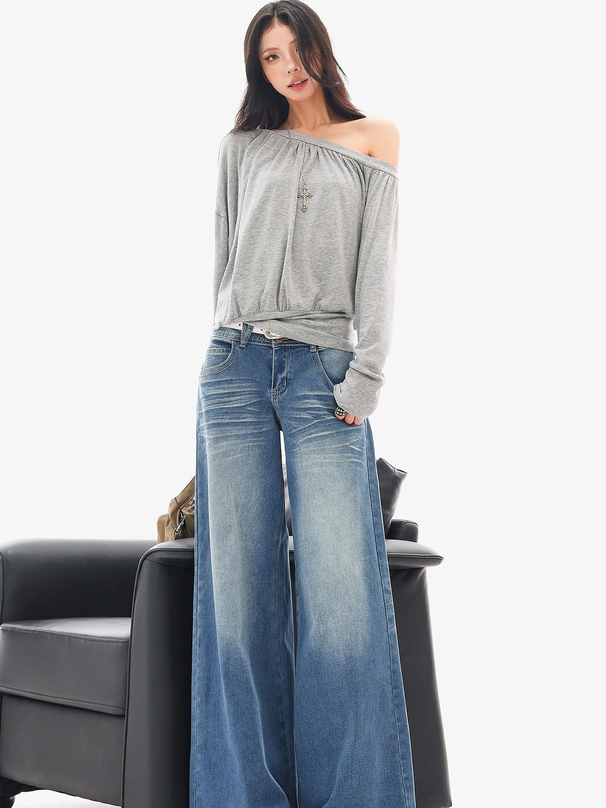 QIUQIU STUDIO Washed Flared Pocket Women&