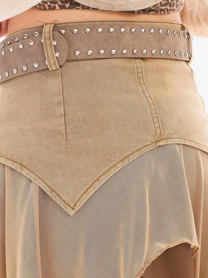 QIUQIU STUDIO Wasteland Patchwork Asymmetrical Women&