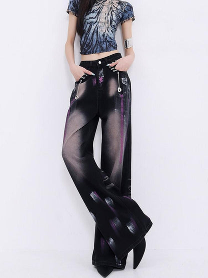 QIUQIU STUDIO Waterwashed Painted Graffiti Extra Long Women&