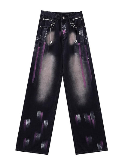 QIUQIU STUDIO Waterwashed Painted Graffiti Extra Long Women&
