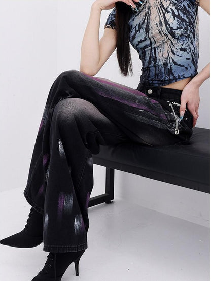 QIUQIU STUDIO Waterwashed Painted Graffiti Extra Long Women&