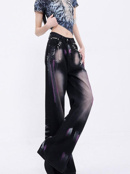 QIUQIU STUDIO Waterwashed Painted Graffiti Extra Long Women&