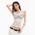 QIUQIU_STUDIO_White_Crochet_Hollow_Floral_V-neck_Slim_Fit_Women&