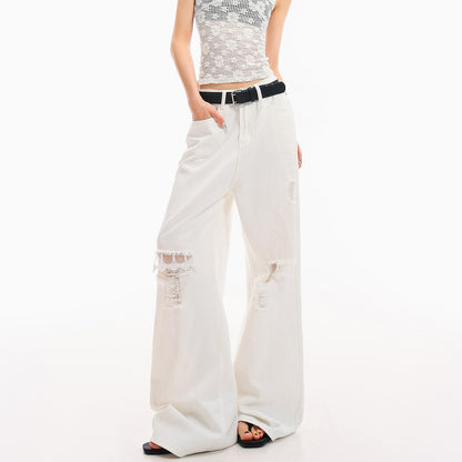 QIUQIU_STUDIO_White_Crochet_Hollow_Floral_V-neck_Slim_Fit_Women&