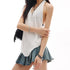 QIUQIU_STUDIO_White_V-neck_Letter_Print_Backless_Loose_Women&