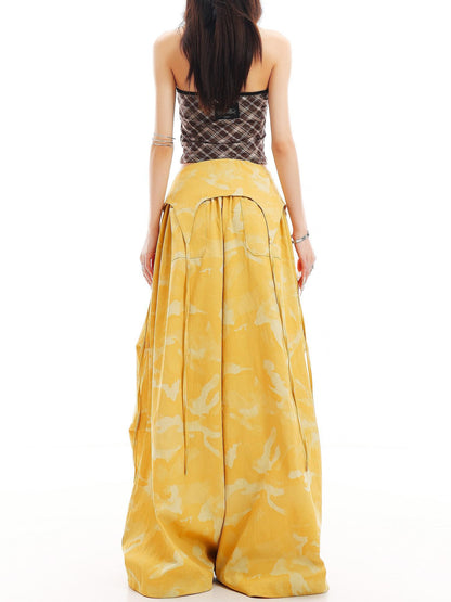 QIUQIU STUDIO Yellow Camouflage Cargo Flap Utility Tall Women&