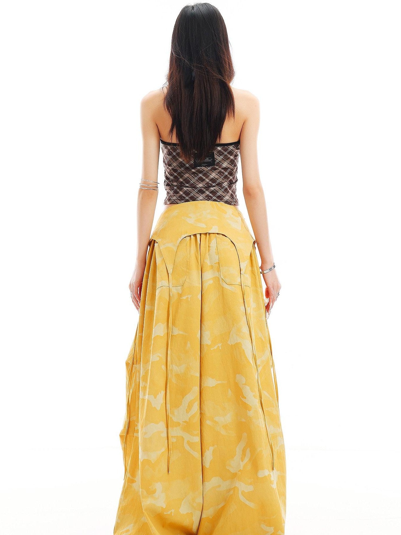 QIUQIU STUDIO Yellow Camouflage Cargo Flap Utility Tall Women&