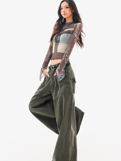 QIUQIU STUDIO Zip Detail Wide Leg Straight Women&