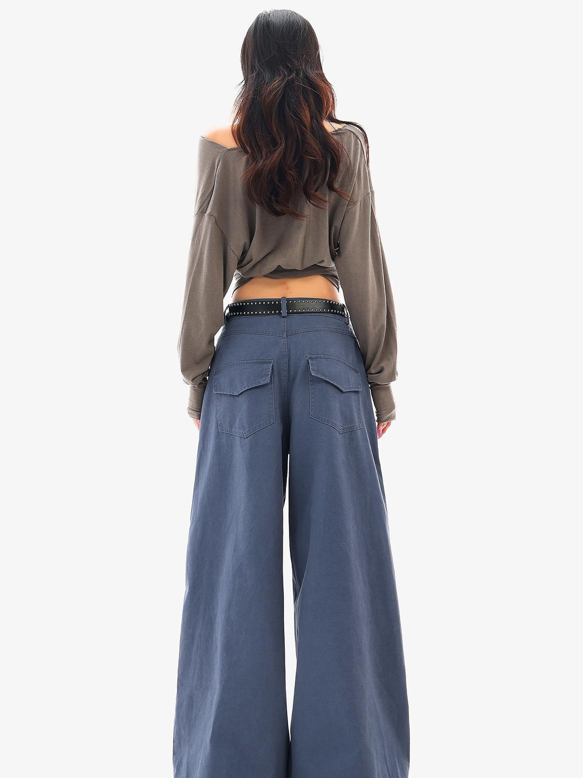 QIUQIU STUDIO Zip Detail Wide Leg Straight Women&